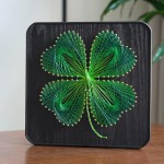 Jydunix Kit d'art à cordes, motif trèfle à quatre feuilles, 7,874 x 7,874 pouces, kit de bricolage pour adultes et enfants, décoration murale facile, cadeau unique d'anniversaire et de vacances